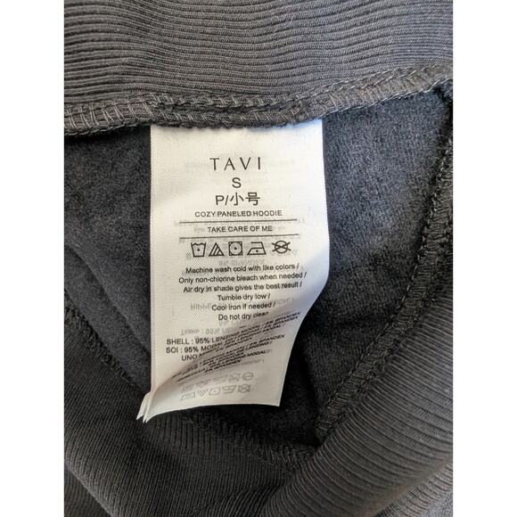 Tavi Ebony Cozy Paneled Hoodie Womens Small Black Fleece Lined Drawstring NWT - Picture 4 of 5